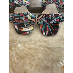 Sanctuary 9.5 Block Heeled Fabric Sandal, Multicolored Soft Pattern